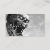 zwarte en witte zombie die schreeuwt visitekaartje (Achterkant)