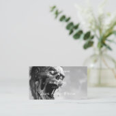 zwarte en witte zombie die schreeuwt visitekaartje (Staand voorkant)