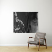 Zwarte en witte zon verlichte berg wandkleed (In Situ (horizontaal))