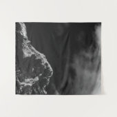 Zwarte en witte zon verlichte berg wandkleed (Voorkant (horizontaal))