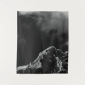 Zwarte en witte zon verlichte berg wandkleed (Voorkant)