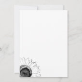 Zwarte en witte zonnebloem Quinceanera Kaart (Achterkant)