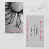 Zwarte en witte zonnebloem visitekaartje (Voorkant / Achterkant)