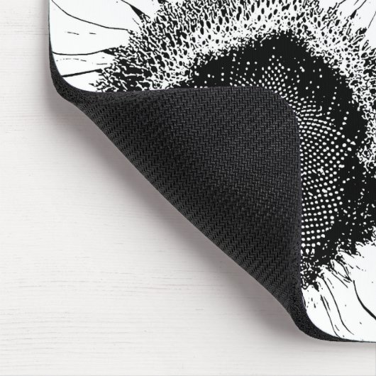 Zwarte en Witte Zonnebloem Weddenschap Muismat (Hoek)