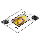 Zwarte en Witte Zonnebloemen Baby's Eerste Jaar Notitieboek (Linkerzijde)