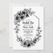 Zwarte en witte zonnebloemen Bridal Tea Kaart (Voorkant)