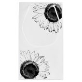 Zwarte en Witte Zonnebloemen Dank je huwelijk Klein Cadeauzakje (Achterkant)
