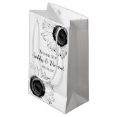 Zwarte en Witte Zonnebloemen Dank je huwelijk Klein Cadeauzakje (Voorkant Gekanteld)