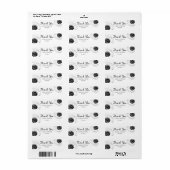 Zwarte en witte zonnebloemen Hartelijk dank voor d Etiket (Full Sheet)