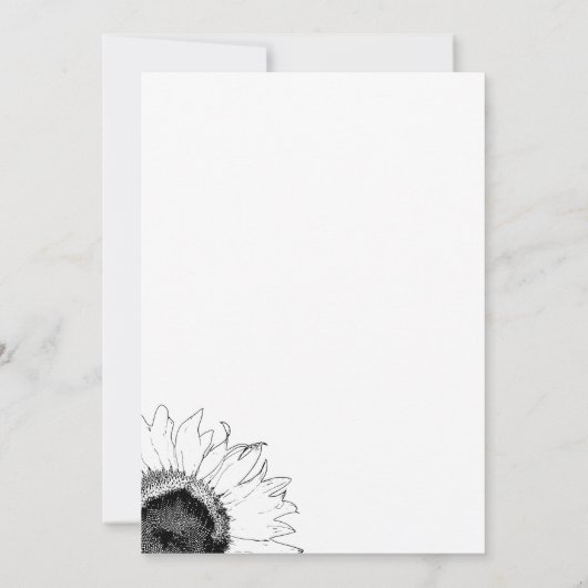 Zwarte en witte zonnebloemen Moederdag Brunch Kaart (Achterkant)