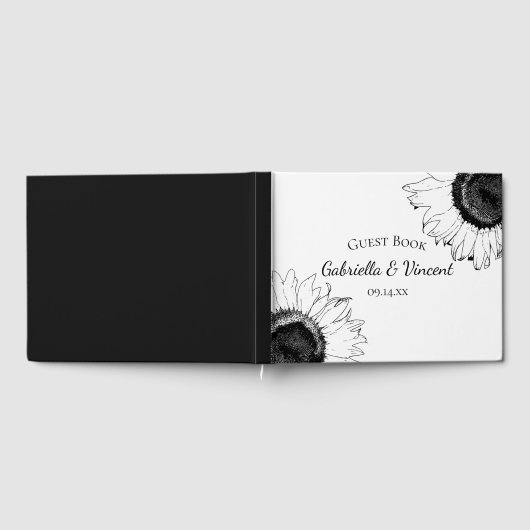Zwarte en witte zonnebloemen Weddenschap Gastenboek (Volledig)
