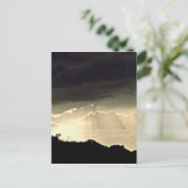 Zwarte en witte zonsondergang briefkaart (Staand voorkant)