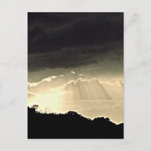 Zwarte en witte zonsondergang briefkaart (Voorkant)