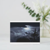 Zwarte en witte zonsondergang briefkaart (Staand voorkant)