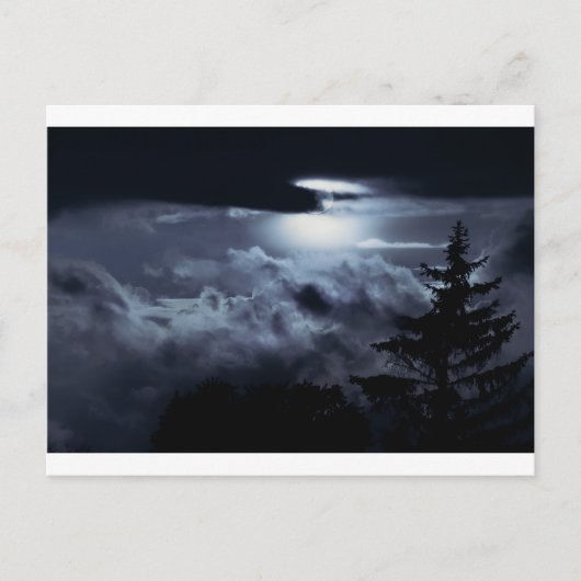 Zwarte en witte zonsondergang briefkaart (Voorkant)