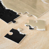 Zwarte en witte zonsondergang legpuzzel (Zijkant)