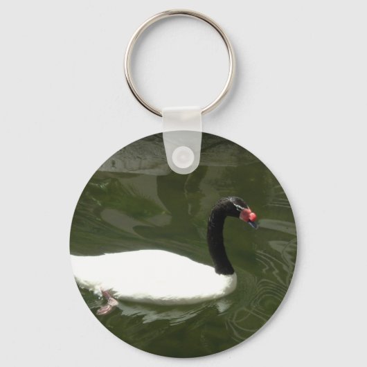 Zwarte en Witte Zwaan Sleutelhanger (Voorkant)