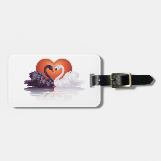 Zwarte en witte zwanen bagagelabel (Voorkant horizontaal)