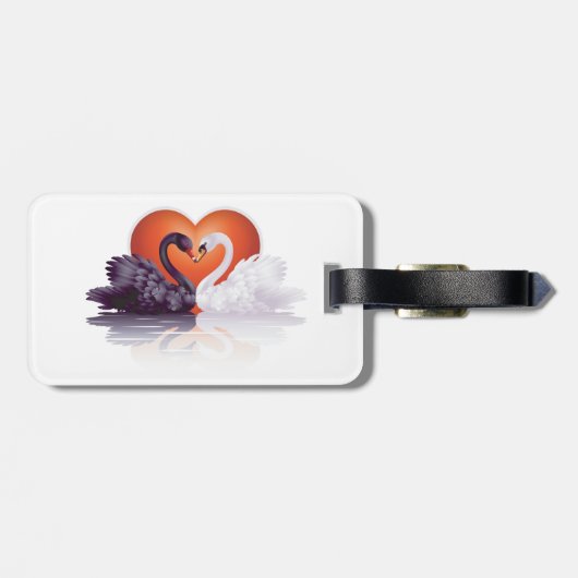 Zwarte en witte zwanen bagagelabel (Achterkant horizontaal)