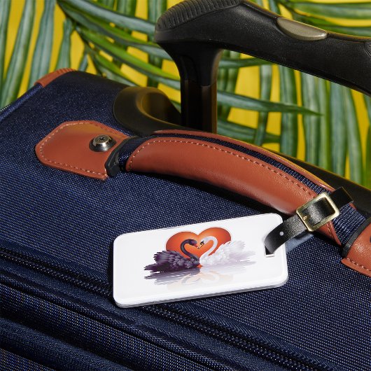 Zwarte en witte zwanen bagagelabel