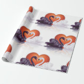 Zwarte en witte zwanen cadeaupapier (Uitgerold)