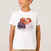Zwarte en witte zwanen jongens t-shirt (Voorkant)