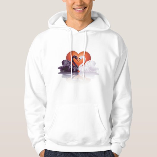 Zwarte en witte zwanen Mannen Hoodie (Voorkant)