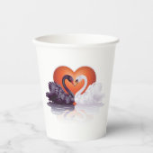 Zwarte en witte zwanen papieren bekers (Voorkant)