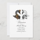 Zwarte en witte zwanen Quinceañera Kaart (Voorkant)