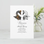 Zwarte en witte zwanen Quinceañera Kaart (Staand voorkant)