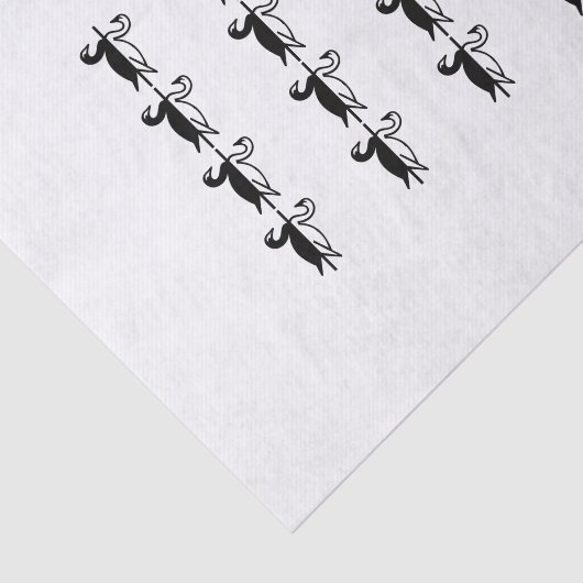 Zwarte en witte zwanen tissuepapier (Detail)