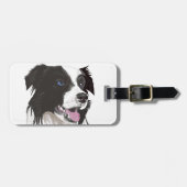 zwarte en witte zwarte blauwe ogen bagagelabel (Voorkant horizontaal)