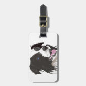 zwarte en witte zwarte blauwe ogen bagagelabel (Voorkant verticaal)