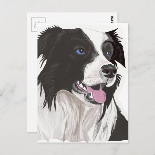 zwarte en witte zwarte blauwe ogen briefkaart (Voorkant / Achterkant)