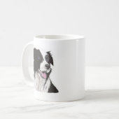 zwarte en witte zwarte blauwe ogen koffiemok (Voorkant links)