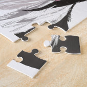 zwarte en witte zwarte blauwe ogen legpuzzel (Zijkant)