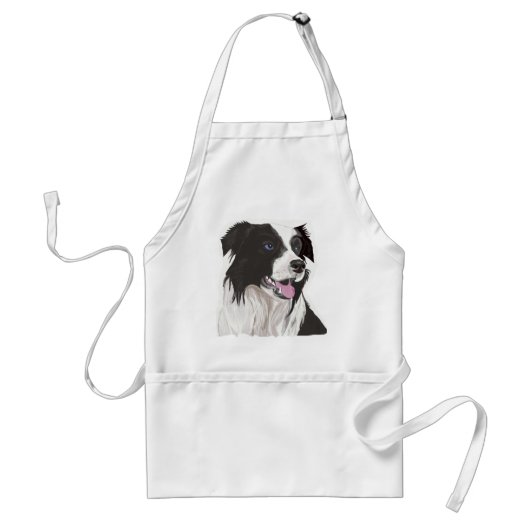 zwarte en witte zwarte blauwe ogen standaard schort (Voorkant)