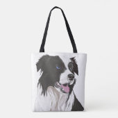 zwarte en witte zwarte blauwe ogen tote bag (Achterkant)