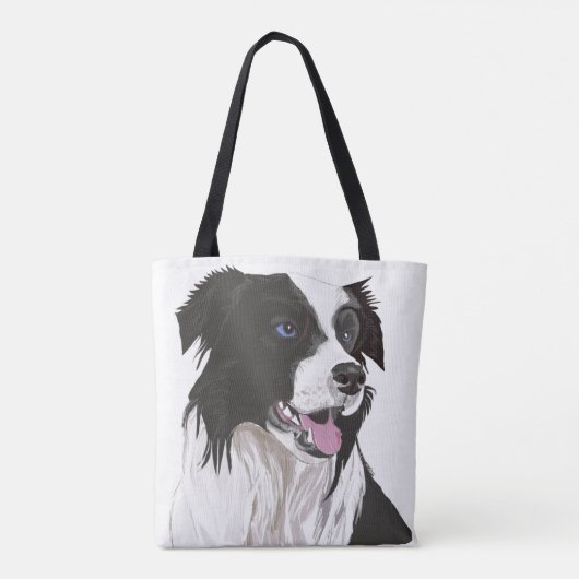 zwarte en witte zwarte blauwe ogen tote bag (Achterkant)