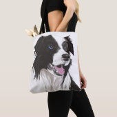 zwarte en witte zwarte blauwe ogen tote bag (Dichtbij)