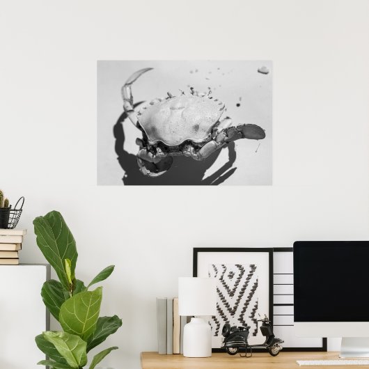 Zwarte en witte zwarte Zee Poster (Thuiskantoor)