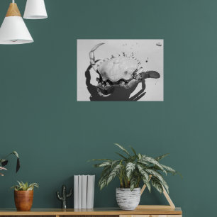 Zwarte en witte zwarte Zee Poster