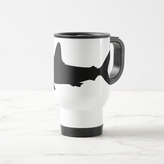 Zwarte en witte zwemhaai reisbeker (Voorkant rechts)