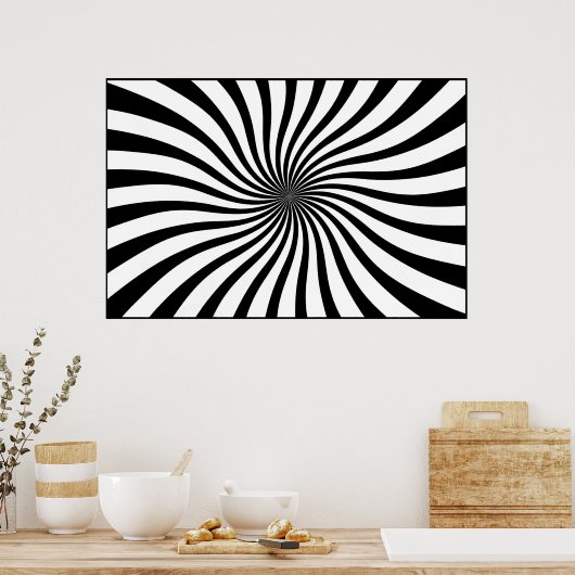 Zwarte en witte zwijn poster (Keuken)