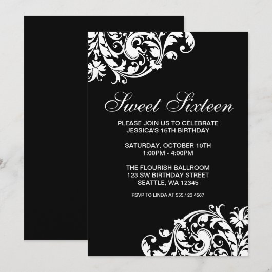 Zwarte en witte zwijn Vlaamse zoete 16 verjaardag Kaart (Voorkant / Achterkant)