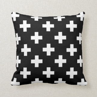 Zwarte en Witte Zwitserse kruispiloot Kussen