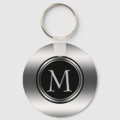 Zwarte en zilvercirkels sleutelhanger (Voorkant)