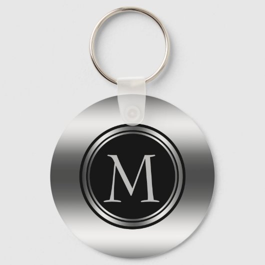 Zwarte en zilvercirkels sleutelhanger (Voorkant)
