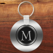 Zwarte en zilvercirkels sleutelhanger (Achterkant)