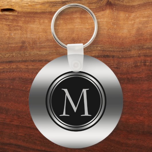 Zwarte en zilvercirkels sleutelhanger (Voorkant)